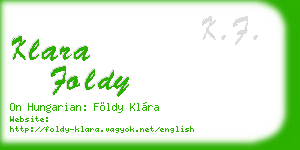 klara foldy business card